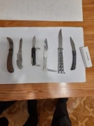 Zestaw sześciu różnych  scyzoryków  z czasów PRL-u i późniejsze tanio okazj