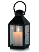 NUPTIO czarna latarnia metalowa 28 cm świecznik ogrodowy