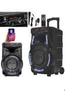 Głośnik bluetooth przenośny Karaoke z mikrofonem Manta SPK5033 czarny 40 W