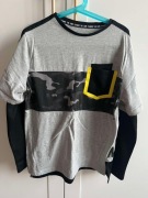 BLUZKA Dziecięca ZARA szara moro z kieszenią 9 lat 134 cm