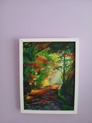 Obraz akrylowy "Mój las" 30x40cm w białej ramie