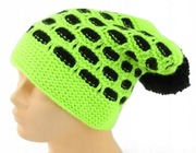 Czapka zimowa Akaz model 483 - seledynowo-czarna