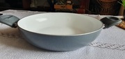 Patelnia Ernesto 28 cm szara z białym ceramicznym wnętrzem