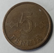 MONETA 5 PENNIA FINLANDIA  1967. (188)