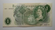 Stary banknot One Pound Anglia