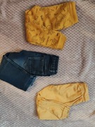 Zestaw paka komplet spodnie ocieplane dinozaury jeansowe 104