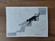 Akwarela Akwarelka Obraz pt: Kot 19 x 26 cm Unikat