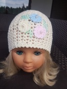 L.JK-321 Ażurowa czapka HANDMADE 46-50cm