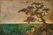 Piękny obraz olejny pejzaż struktura 40/60 cm