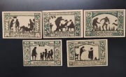5 Banknotów Notgeld Zielona Góra (Grünberg) 1921 różne nominały, pi
