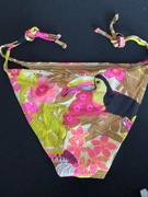 H&M kolorowy dół od bikini wiązany print tukan 36 S