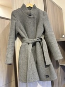 Elegancki szary basic płaszcz damski