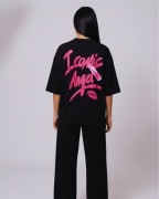T-shirt oversize premium Iconic Angel czarny 