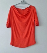 John Lewis koralowa lniana bluzka dekolt z wodą L