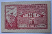 Notgeld - Gutschein, Austria, Hainfeld, 10 Heller, 1920