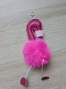 Brelok futerko fuksja 