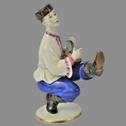 Kozak z mandoliną Aelteste Volkstedter Porzellanfabrik Turyngia 1920r