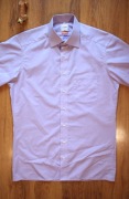 Koszula Olymp r. 40 jasny fiolet męska kr rękaw bawełniana