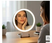 LUSTERKO KOSMETYCZNE LUSTRO DO MAKIJAŻU DWUSTRONNE POWIĘKSZAJĄCE STOJĄCE