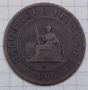 #2572 Indochiny Francuskie 1 centym 1886