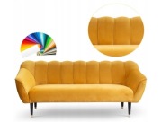 Sofa skandynawska Molly 3-osobowa nowoczesna kanapa żółta