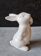 Figurka Porcelanowa Zając 10 cm – Biała, Vintage, Styl Rosenthal