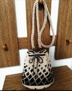 Torebka worek ze wzorem crochet, ręcznie robiona