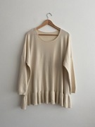 Biały kremowy rozszerzany sweter Italian Fashion plus size 48 4XL oversize
