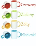 KUBEK Z TWOIM NADRUKIEM- kolorowe ucho i wnętrze