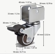 KÓŁKA MEBLOWE TRANSPORTOWE 25 MM TPE Z HAMULCEM ZESTAW 8 sztuk