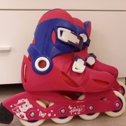 Rolki dla dzieci Decathlon Oxelo Play3 Girl różowo-fioletowe 28 29 30