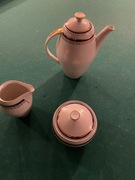 Porcelana Fabryka KAROLINA. Vintage Dzbanek, mlecznik, cukiernica.