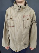 Kurtka jeansowa 122 szara naszywki super wzór