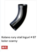 Kolano rynny Inguri fi 87 kolor czarny 