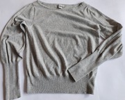 H&M elegancki sweter z wełną S/M jasny popiel
