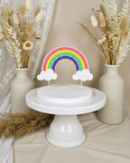 Figurka na tort z masy cukrowej tęcza kolorowa urodziny topper