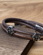 Unikatowa Bransoletka Męska ze Skóry Naturalnej VOIDFANG