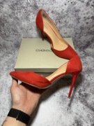 Zmysłowe Czerwone Szpilki EVEN&ODD r. 41 – Wycięte Boki