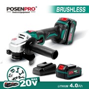 SZLIFIERKA KĄTOWA BEZSZCZOTKOWA POSENPRO 125mm 2 AKUMULATORY 20V