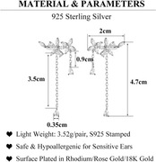SLUYNZ 925 Srebro Sterlingowe CZ Kwiaty Kolczyki Wiszące nr4
