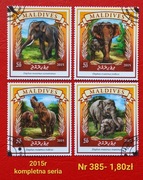 Znaczki fauna:385: słonie, zwierzęta- Malediwy 2015r 