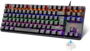 Klawiatura Mechaniczna Rii TKL Blue Switch RGB Makra + Naklejki PL