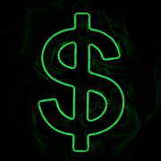 NEON DOLAR DOLLAR $ KRYPTOWALUTY KANTOR lampa