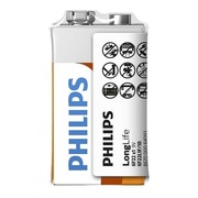 Bateria Philips (9V) POMARAŃCZOWA Longlife extra zinc chloride 6F22L1F/10