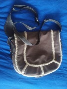 Esprit Oryginalna Torebka na ramię z kożuszkiem szara 