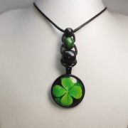 Orginalny Naszyjnik handmade "Koniczynka na szczęście"