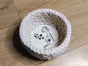 Koszyk do przechowywania beż babyshower serce handmade rękodzieło prezent