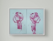 Dyptyk oryg. obrazów akryl. "Motyle w brzuchu" z cert. autent.