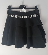 Nowa Spódnica LA..MU Falbany Pełny Klosz Czarna Produkt Polski S/M