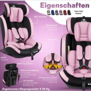 FOTELIK SAMOCHODOWY 5-PUNKTOWE PASY 0-36KG